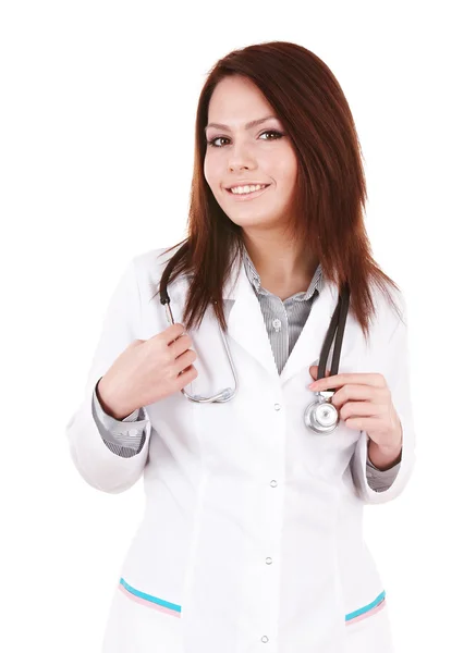 Lékařství doktor dívka s stetoskop. — Stock fotografie