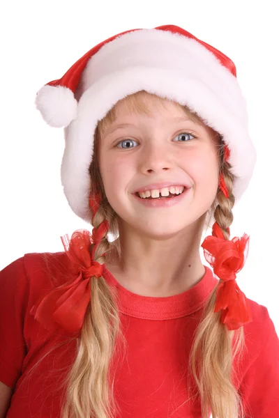 Kind mit Weihnachtsmütze. — Stockfoto