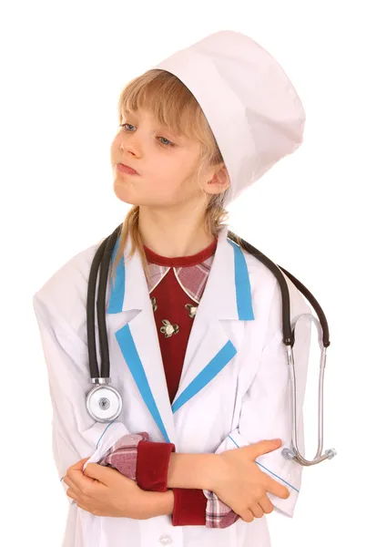 Barn i dräkten av läkare. — Stockfoto