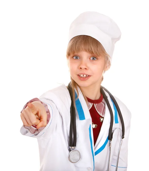 Kind in kostuum van arts. — Stockfoto