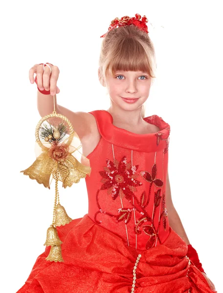 Κορίτσι στο κόκκινο μακρύ φόρεμα. — Φωτογραφία Αρχείου