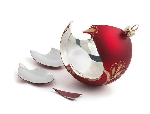 破碎的圣诞球 — 图库照片