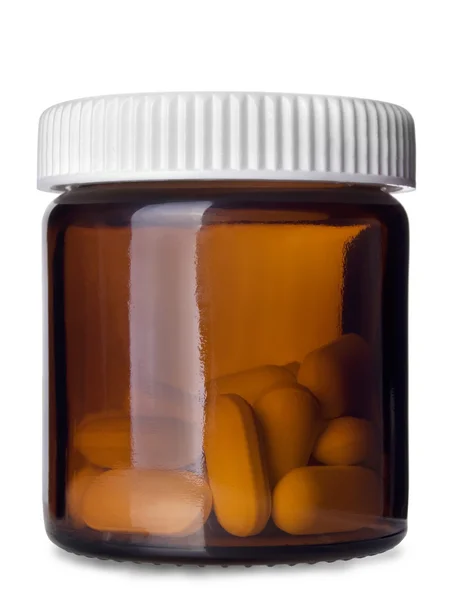 Garrafa pílulas — Fotografia de Stock