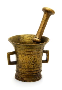 Old bronze mortar clipart