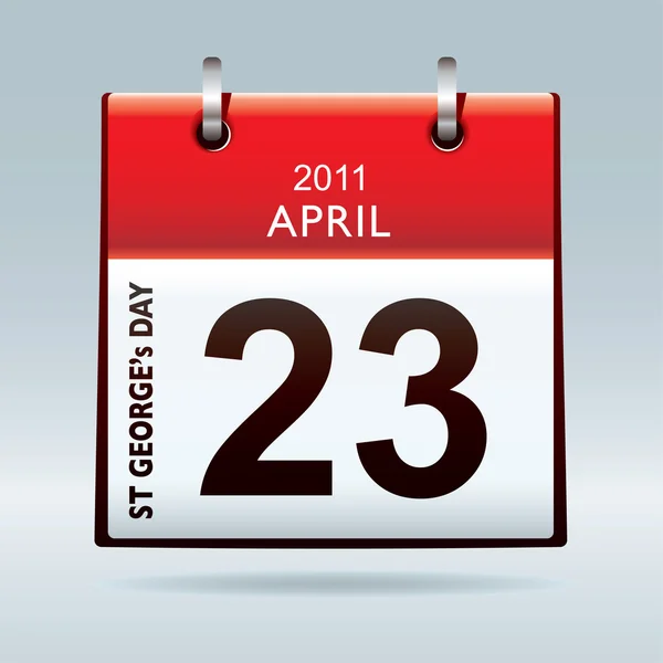 St Georges icono del calendario del día — Vector de stock