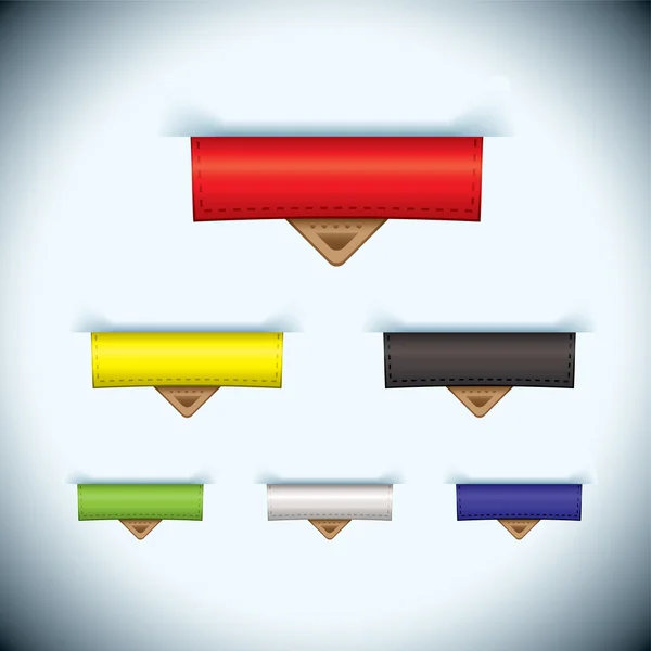 Icône onglet papier étiquette en cuir — Image vectorielle