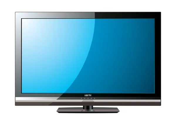 Moderner LCD-Flachbildschirm mit blauem Bildschirm — Stockvektor