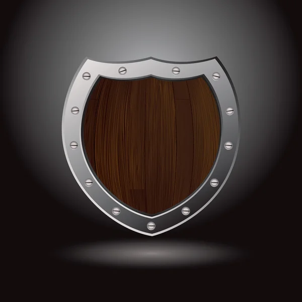 Wood shield blank — Stock Vector