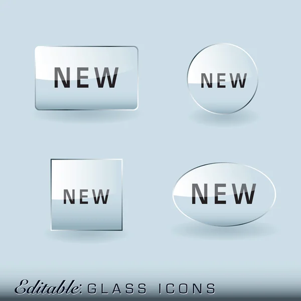 Colección icono de vidrio — Vector de stock