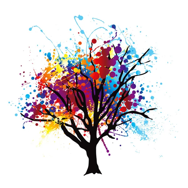 Paint splat tree — Stock Vector