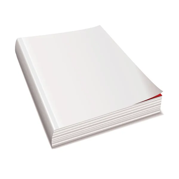 Revista papel blanco en blanco — Vector de stock