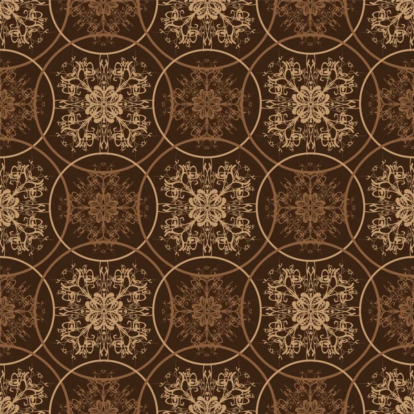 Retro brown floral pattern — Stock Vector