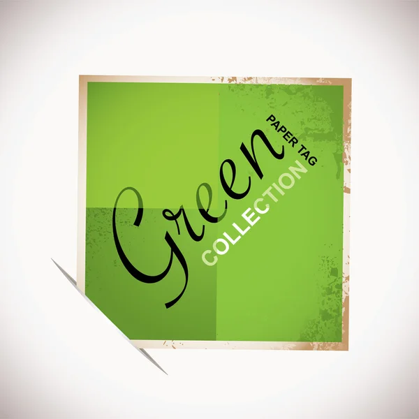Papier label groen — Stockvector