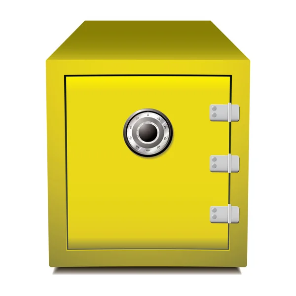 Secure gold metal safe — Stock Vector