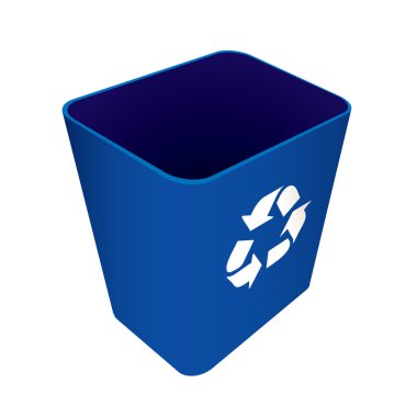 Recycle waste blue can clipart
