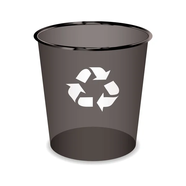 Lata de reciclaje negro — Vector de stock