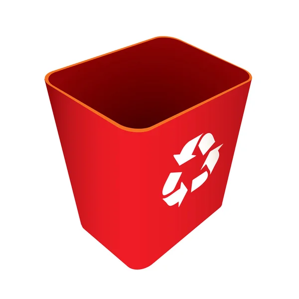 Atık kırmızı kutu geri dönüşüm — Stok Vektör
