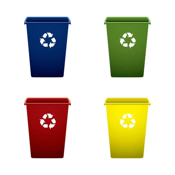 Kunststof recycle afval kan — Stockvector