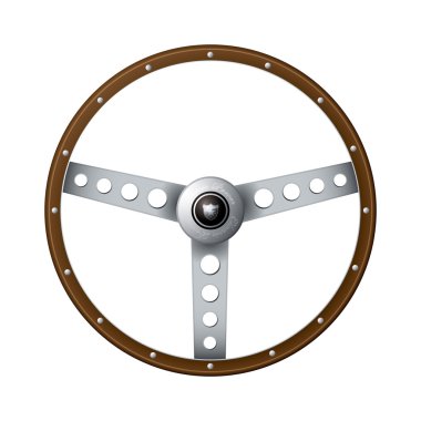 Old fashioned steering wheel clipart