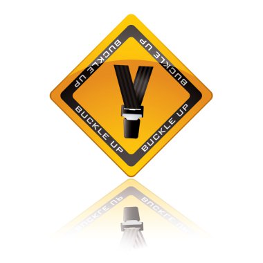 Seat belt warning sign clipart