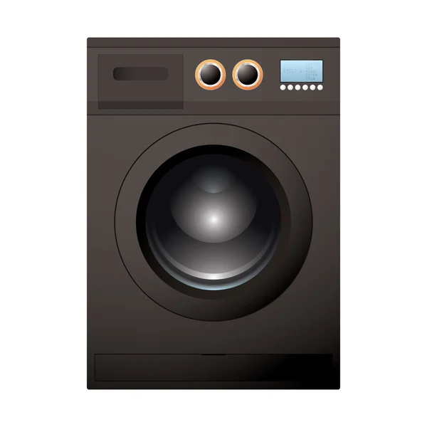 Siyah çamaşır makinesi — Stok Vektör