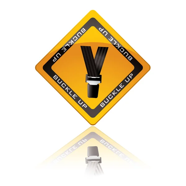 Seat belt warning sign — Stock Vector