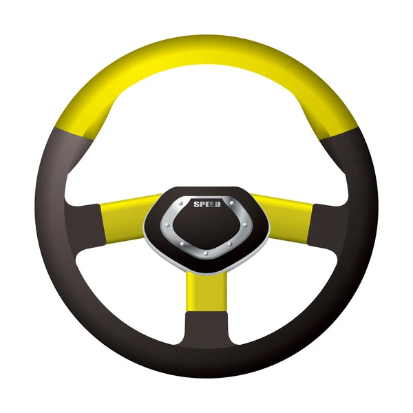Sports steering gold wheel — Stock Vector