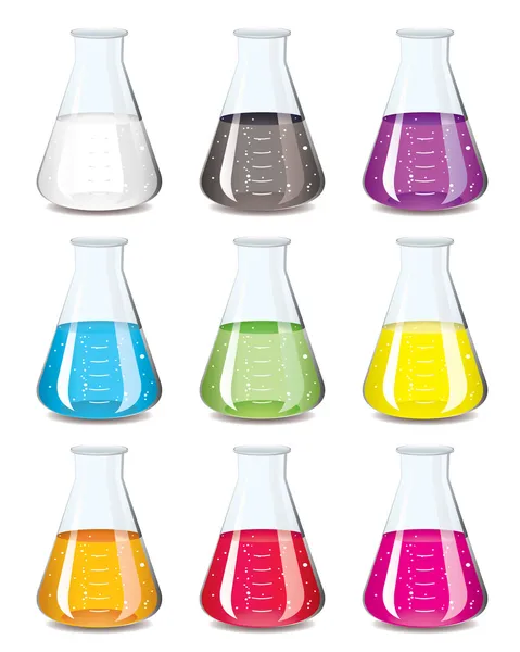Kimya flask koleksiyonu — Stok Vektör