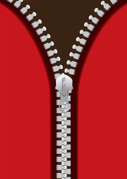 Métal rouge zip — Image vectorielle