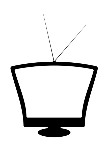 Retro-Silhouette-Fernseher — Stockvektor