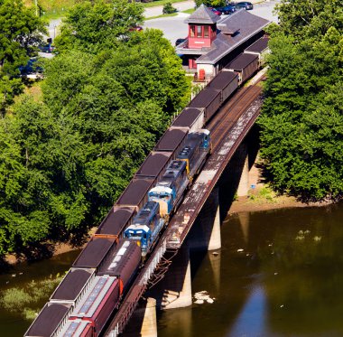 Aerial view Harpers Ferry rail station clipart