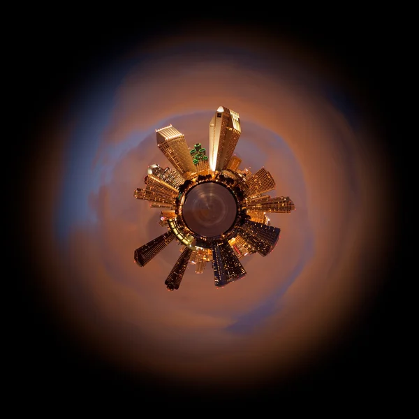 Lilla planet syn på san diego vid solnedgången — Stockfoto