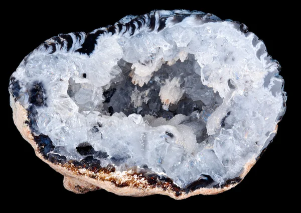 stock image Interior of a geode quartz crystal rock