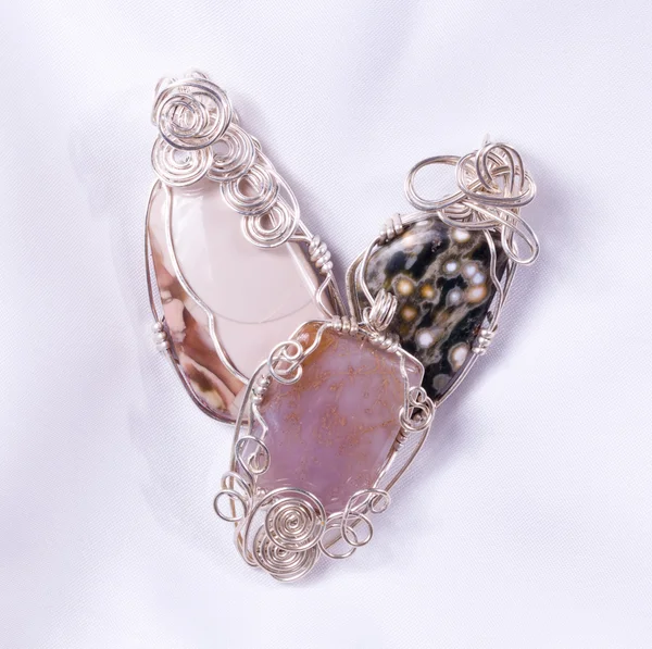 Hand made stone pendants — Stock Photo, Image