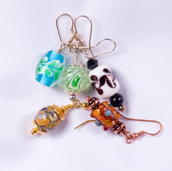 Hand made earrings — Stock Photo, Image