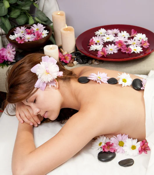 Hot stone massage Royalty Free Stock Photos