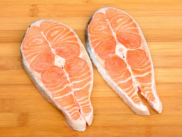 Salmon on a wooden background — Stock Photo, Image