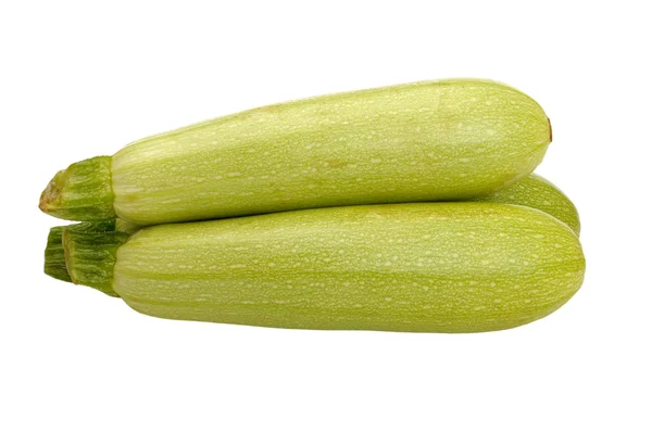 Courgettes op wit — Stockfoto