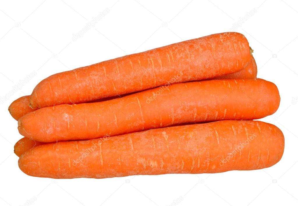 Carrots on a white