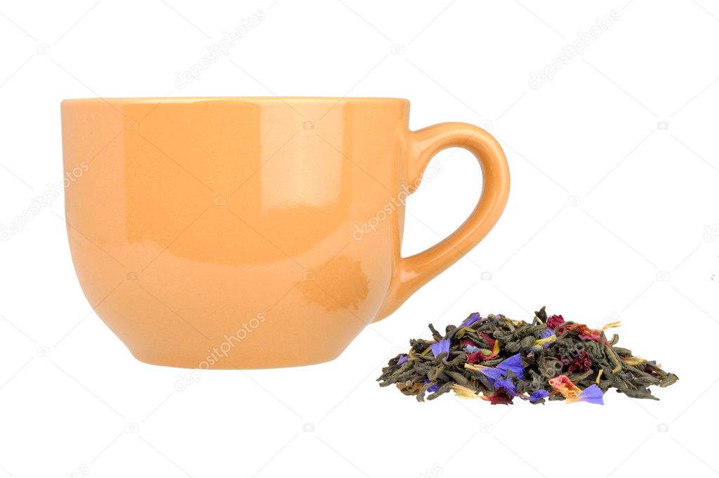 Green tea and cup