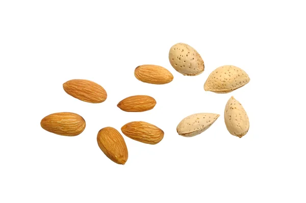 Almonds on white — Stock Photo, Image