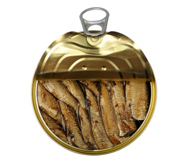 Semi open a tin of sprats clipart