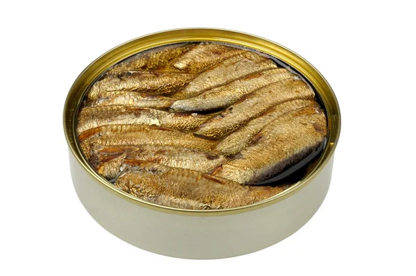 Sprats in a tin — Stock Photo, Image