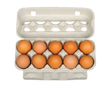 Dozen eggs in carton clipart