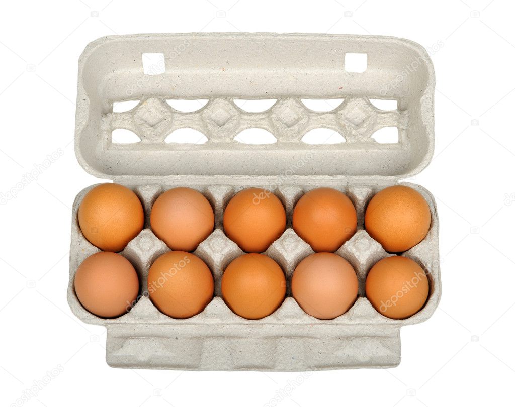 Dozen eggs in carton