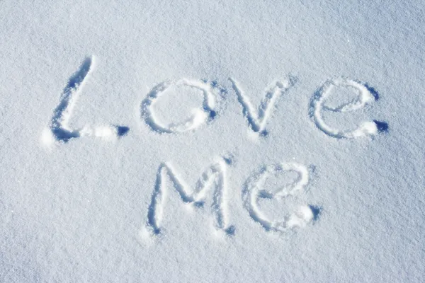 Text on the snow — Stock Photo, Image