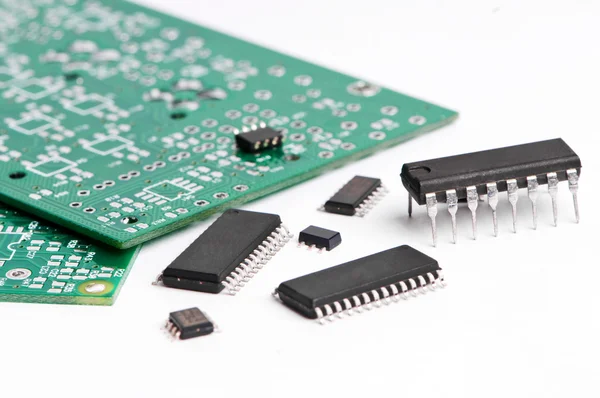 Micro electronics element och styrelsen — Stockfoto