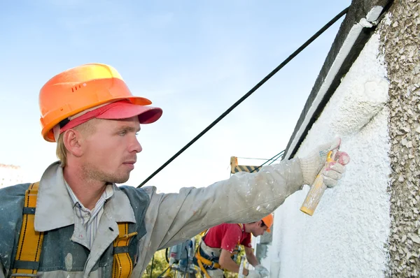 Builder facade painter at work — Stock Photo, Image