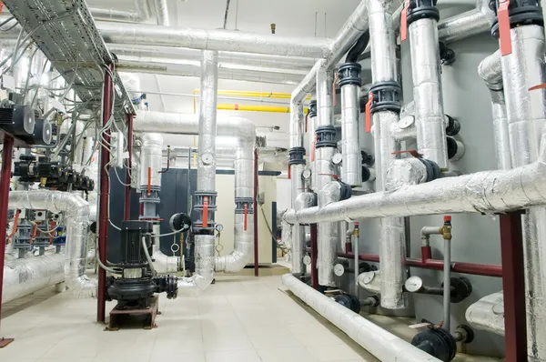 Modern gas boiler room — Stock Photo, Image