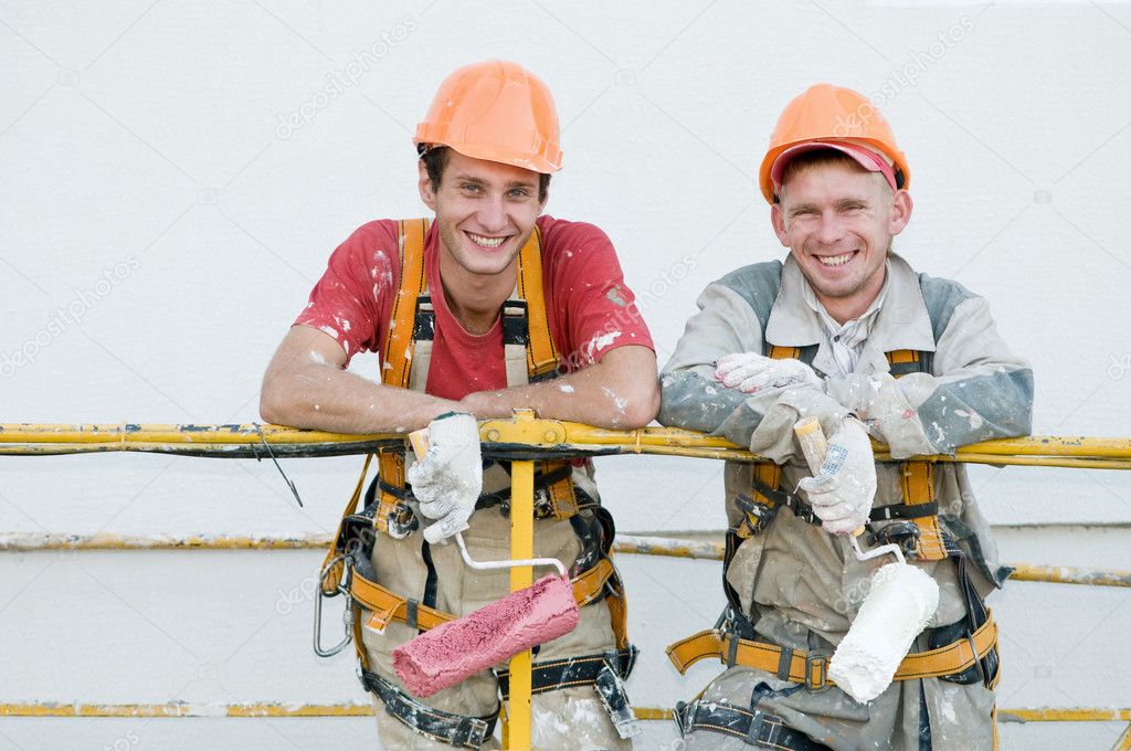 Happy builder facade painters